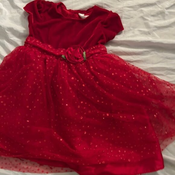 size 5t small girls fun dress sparkle christmas red five girl 5 t formal - Picture 1 of 3